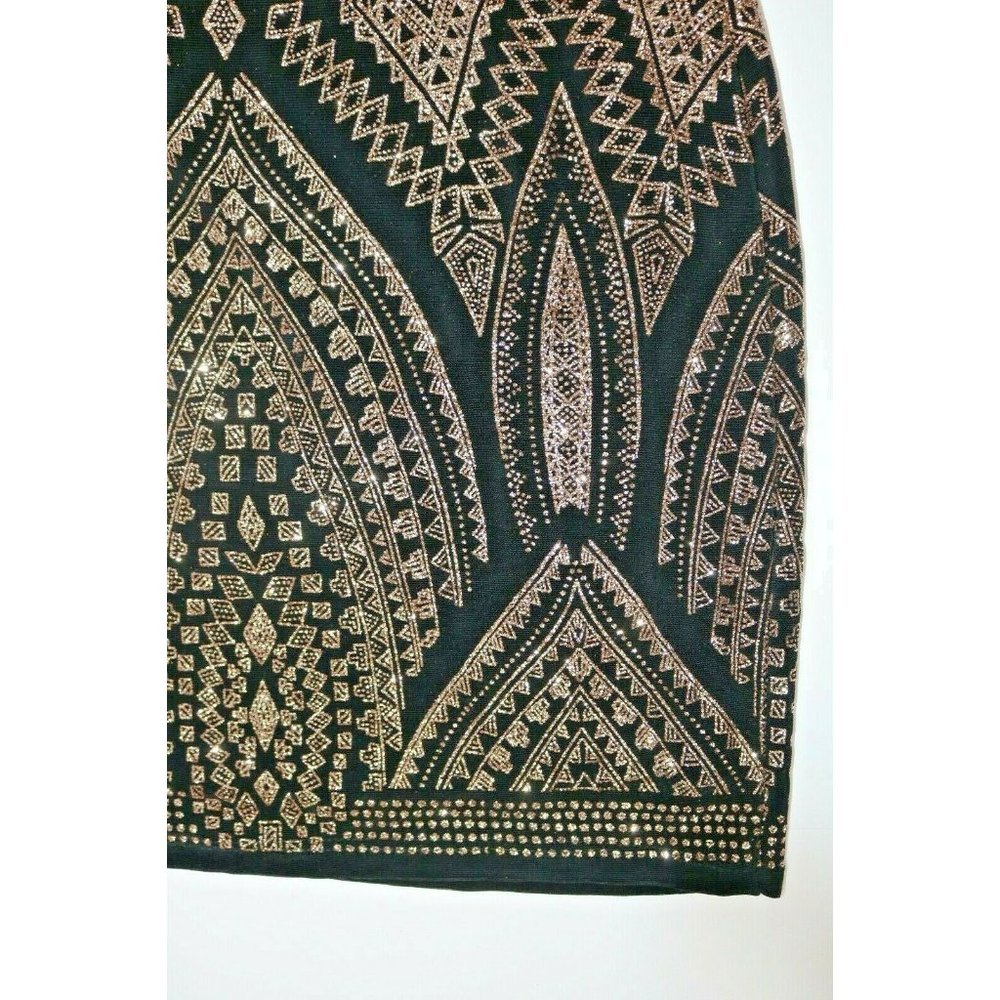 Jump Womens Dress Juniors Black Gold Glitter Party - Picture 7 of 12